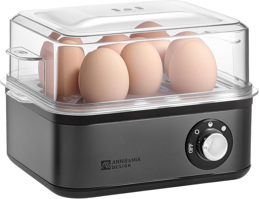 Elektrische Eierkoker voor 8 Eieren Roestvrij Staal Snel en Multifunctioneel