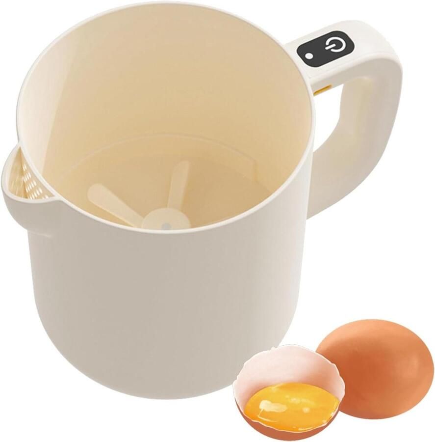 Elektrische Eiklopper Keukenmixer Draadloos Snel Mixen Zelfreinigend Systeem 1 Liter Capaciteit Beige