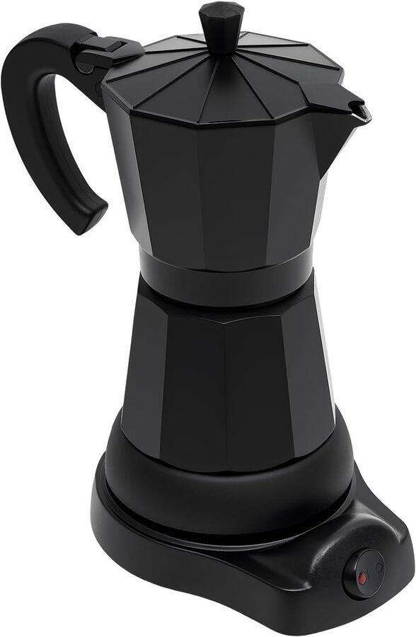 Elektrische espressomachine Mokkakan aluminium Thuis koffie zetten Stoomdruk aroma extractie 300 ml Zwart