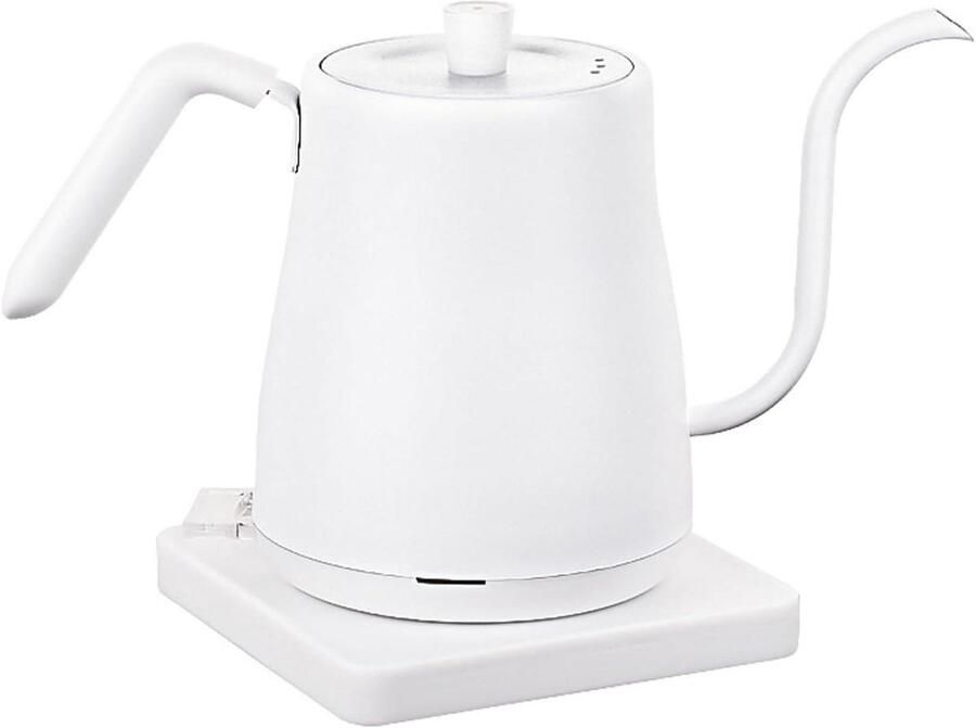 Elektrische Fast Boil-ketel pour-over-koffie- en theeketel ultrasnelle ketel met 1000 watt roestvrij staal BPA-vrij binnengrijs M wit M