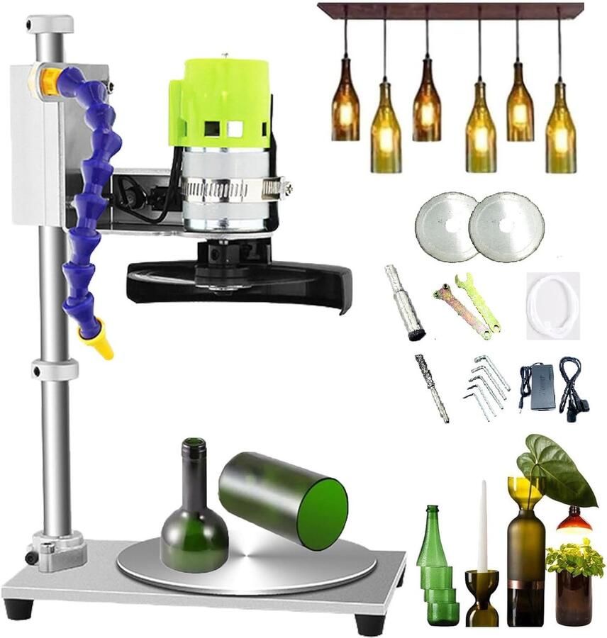 Elektrische Flessensnijder Glas Snijmachine DIY Projecten Instelbare Snelheid 2000-6000 Tpm 130x200x300mm