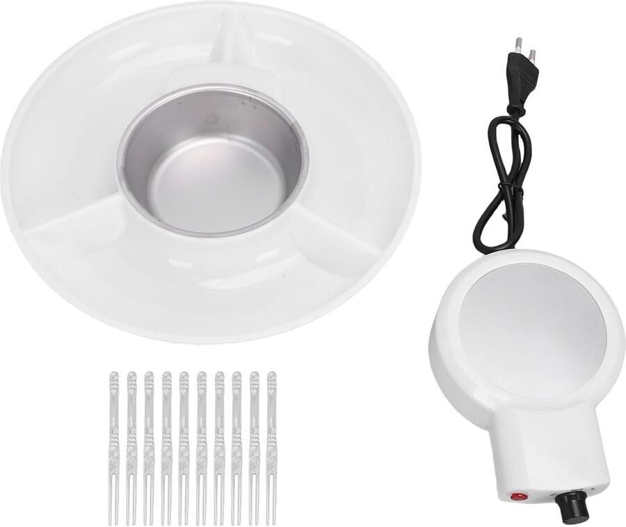 Elektrische Fonduepan Chocoladesmeltpan Gezellige avonden Instelbare temperatuur Met 6 vorken Zwart