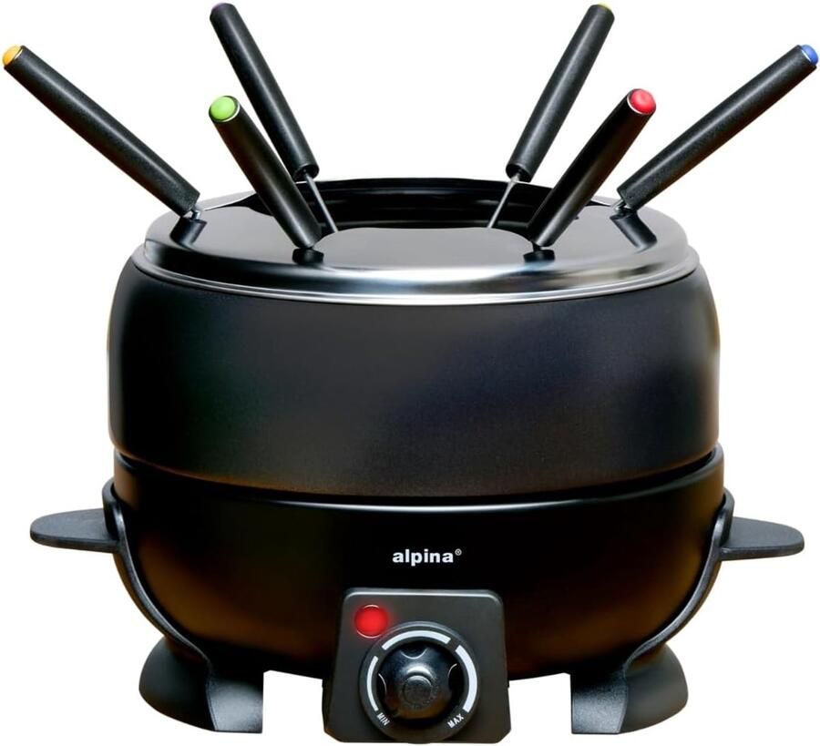 Elektrische Fonduepan Fondue Set Gezellige Avonden Verstelbare Temperatuur Voor 6 personen Zwart