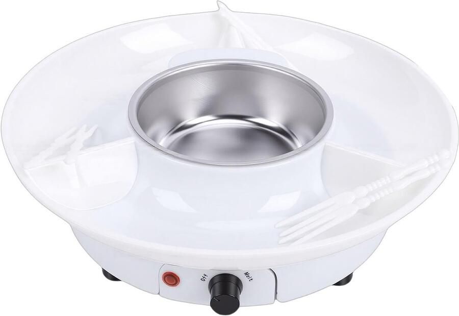Elektrische Fonduepan Smeltkom Chocolade Feestelijke Snacks Gelijkmatige Verwarming 28x28x9 cm