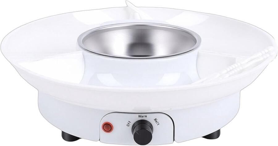 Elektrische Fondueset Chocolade Smelt Romantische Avonden Inclusief 10 Vorkjes 28cm Kom