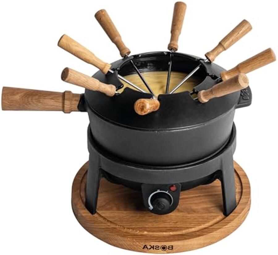 Elektrische Fondueset Pro set Gezellig Tafelen Temperatuurregeling 2.2 Liter Zwart