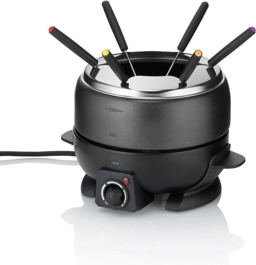 Elektrische Fondueset Kookpot Set Gezellig Tafelen Traploze Temperatuurregeling 17 Liter Zwart