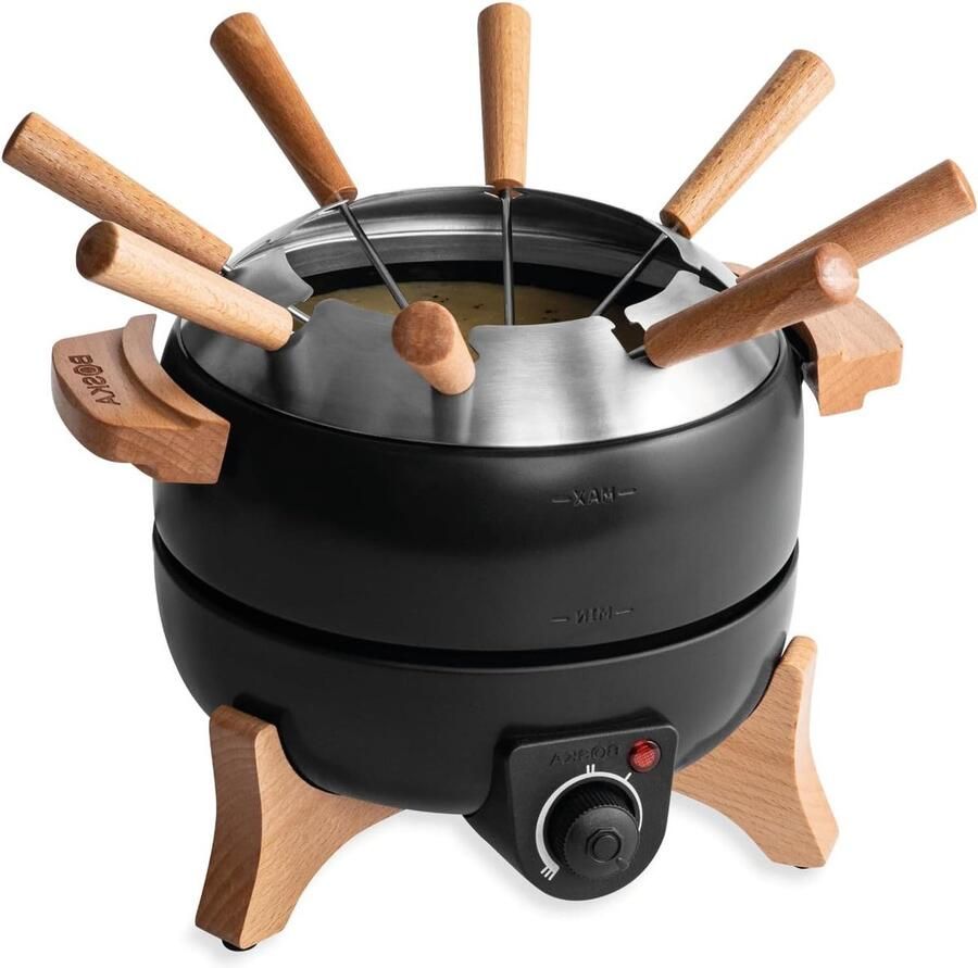 Elektrische Fondueset Party Fondue Gezellig Tafelen Verstelbare Temperatuur 23 liter Zwart