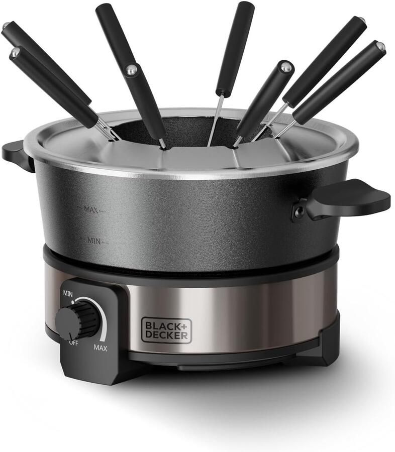 Elektrische Fondueset Rood 2L Met Instelbare Thermostaat tot 200 °C Voor 8 Personen