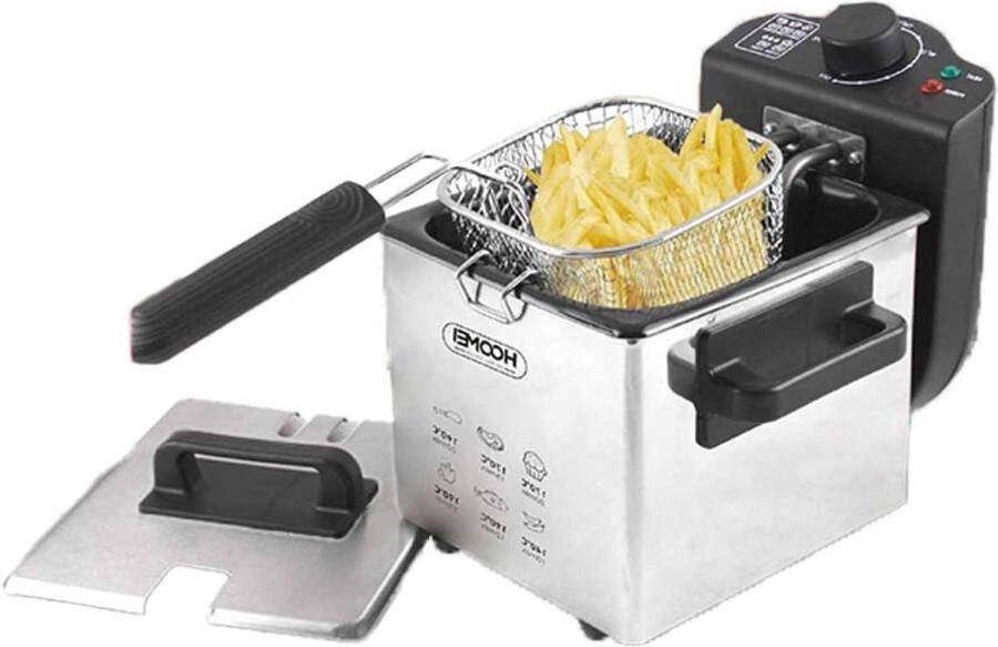 Elektrische friteuse 1000 W 12 l inhoud RVS mand Instelbare temperatuur Max. 190°C Frituren voor friet vlees vis