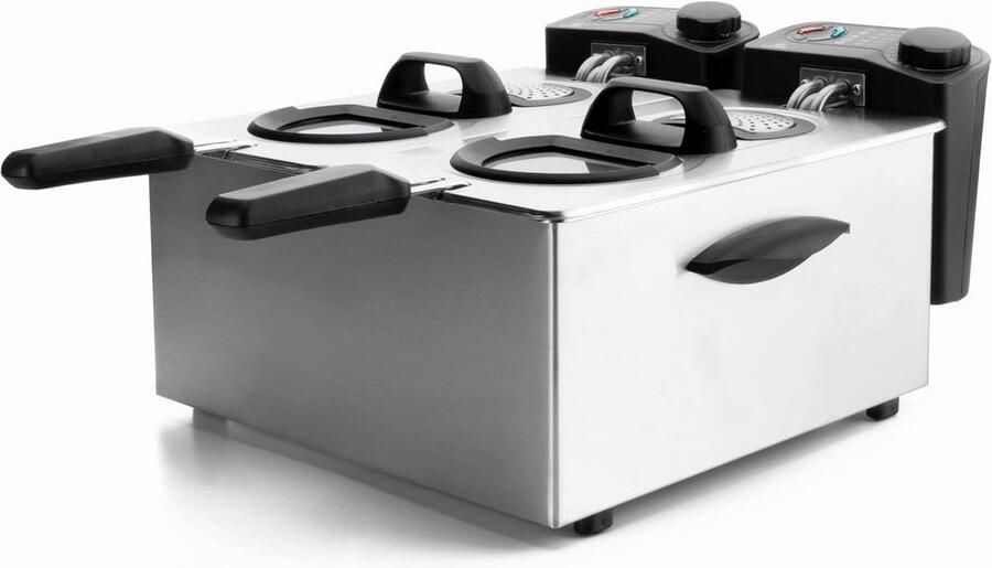 Elektrische Friteuse 3.5L 4000W Dubbele Bakzak voor Friet en Snacks