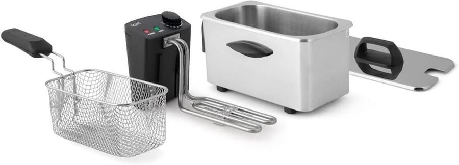 Elektrische Friteuse Compact Frituurapparaat Snelle Snacks Bereiden Vaatwasmachinebestendig 3.5 Liter Inhoud Groen