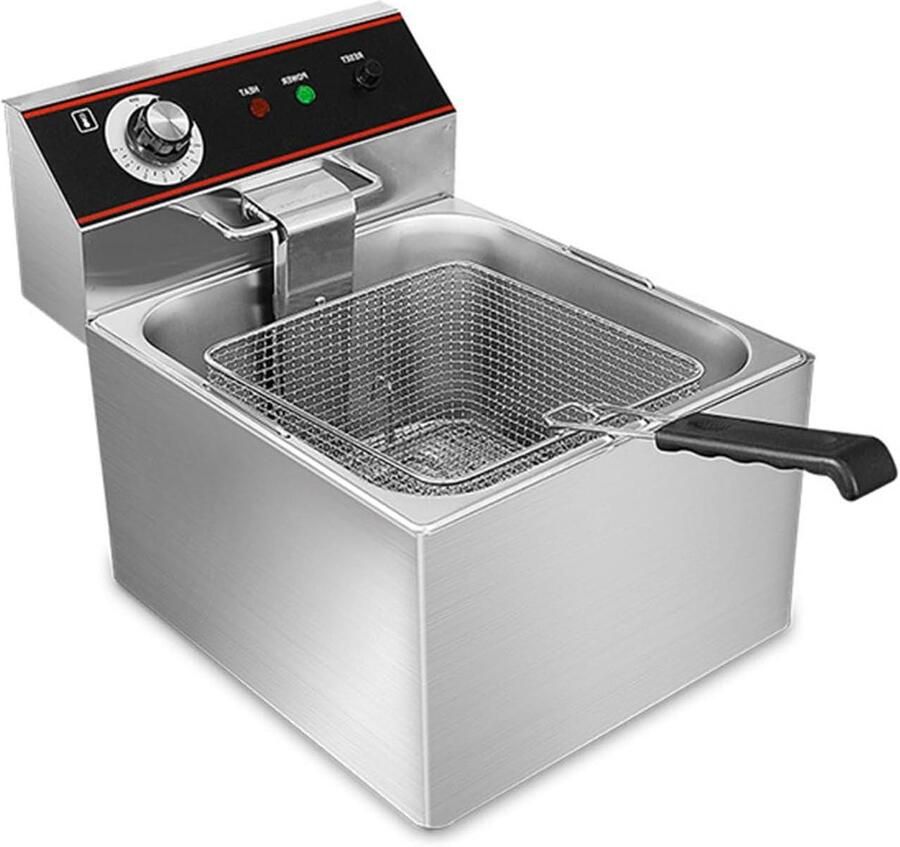 Elektrische Friteuse Frietpan Frietmachine Thuis Frituren Constante Temperatuur 6L Rood