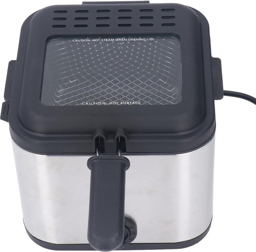 Elektrische Friteuse Frietpan Thuis Frituren Verstelbare Temperatuur 25 Liter Zilver