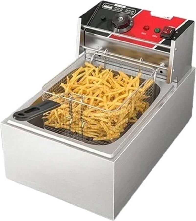 Elektrische Friteuse Frituurpan Keuken Lekkere Frietjes Dubbele Sonde 10L Capaciteit Zilver