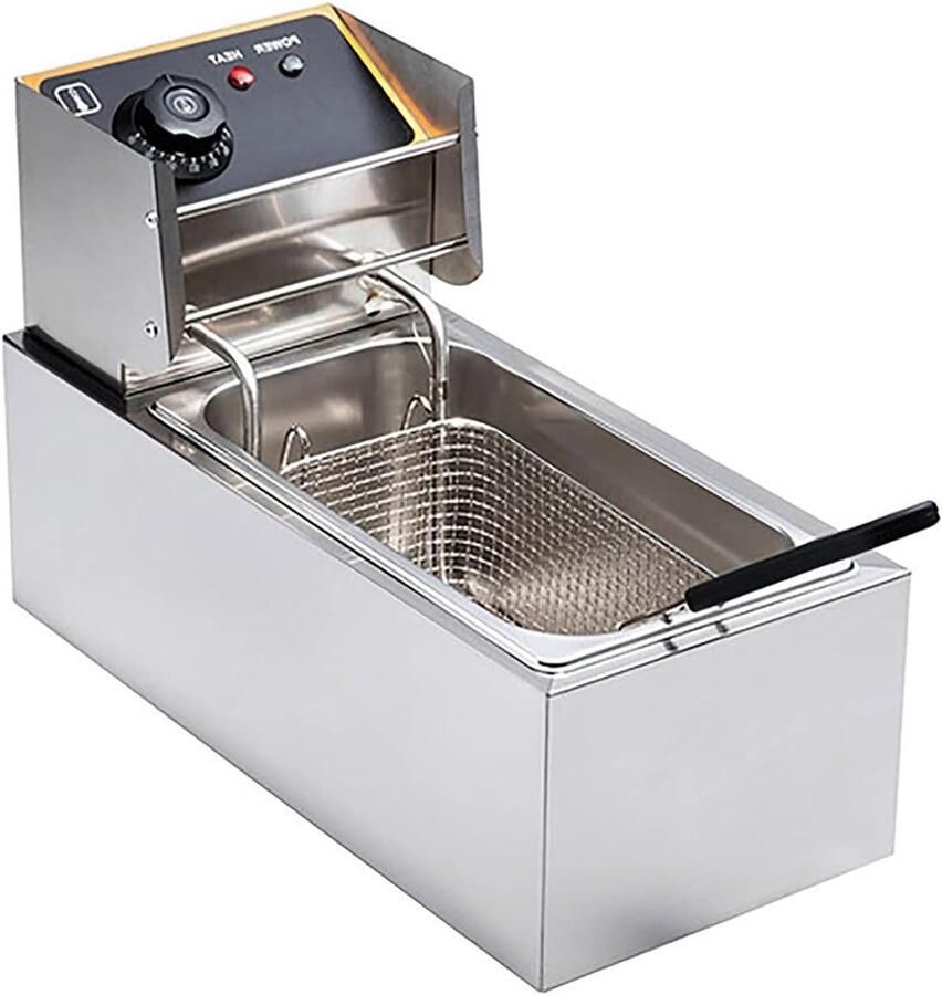 Elektrische Friteuse Frituurpan Lekkere Snacks Instelbare Temperatuur 4 Liter Roestvrij Staal