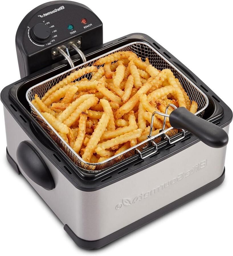 Elektrische Friteuse Frituurpan Lekkere Snacks Maken Snelle Opwarmtijd 42 Liter Roestvrij Staal