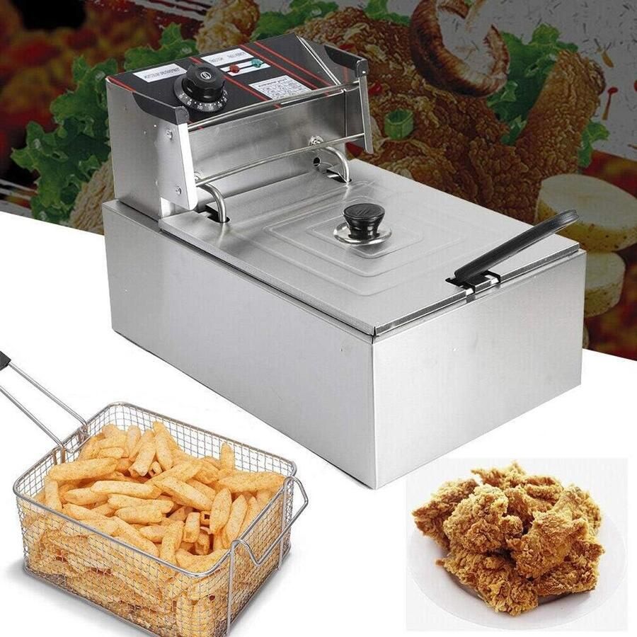 Elektrische Friteuse Frituurpan Snelle Snacks Koude Zone Technologie 5.5 Liter Rood
