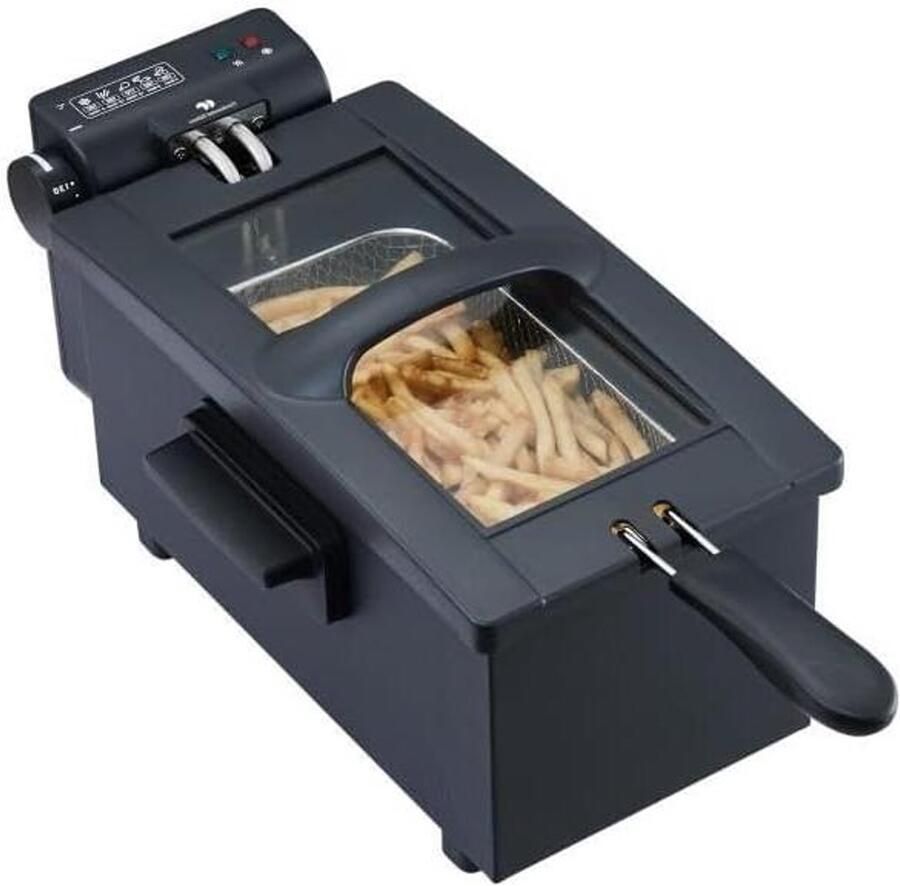 Elektrische Friteuse Frituurpan Thuis Frituren Koude Zone Technologie 3 liter Zwart