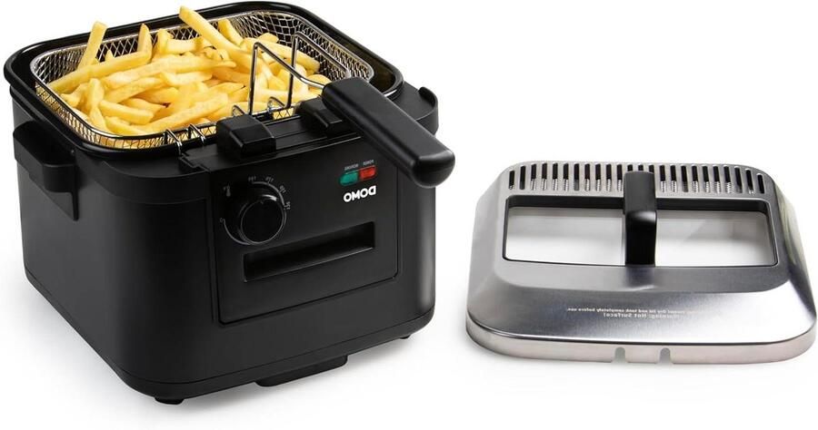 Elektrische Friteuse Frituurpan XL Grote porties maken Koude zone technologie 4 Liter capaciteit Zwart