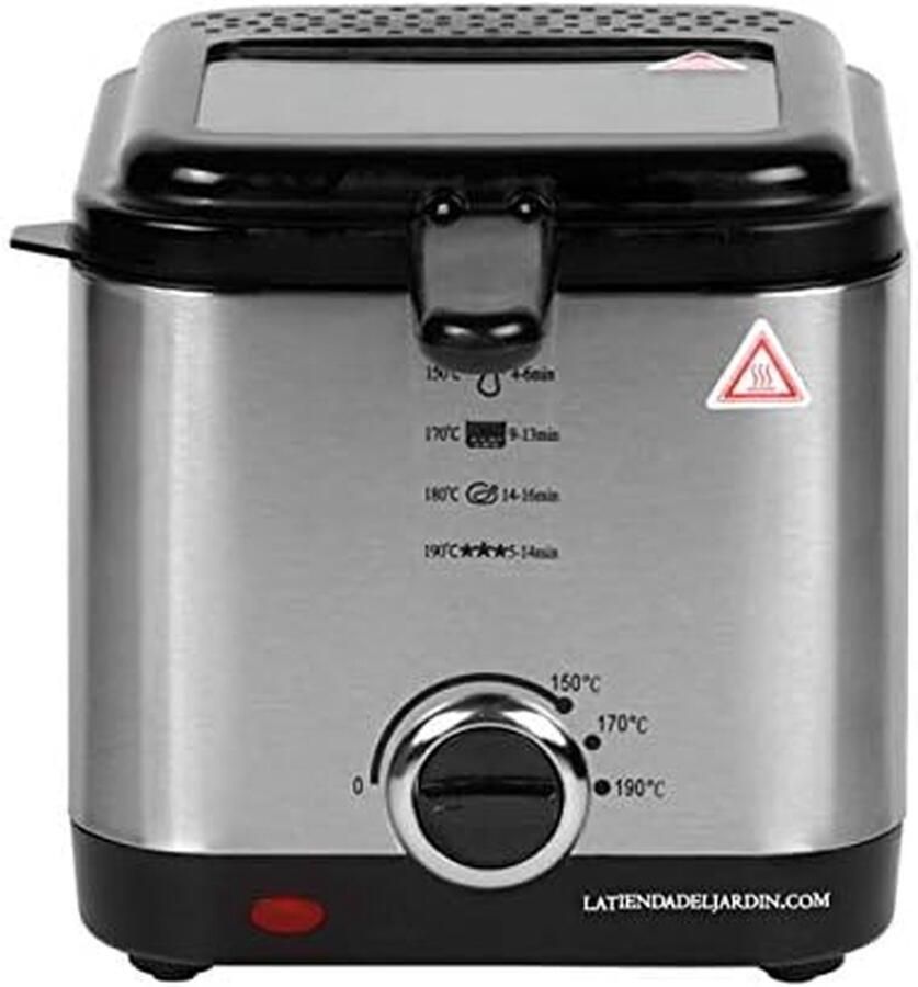 Elektrische Friteuse Kleine Frituurpan Lekkere Snacks Maken Instelbare Temperatuur 15 Liter Metallic
