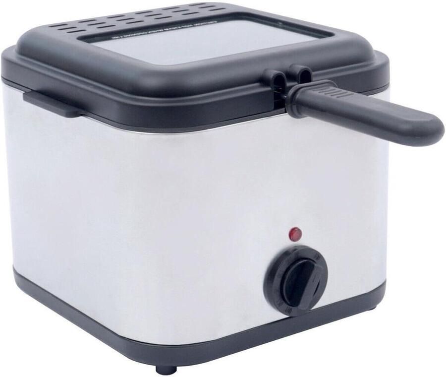 Elektrische Friteuse Mini Frituurpan Thuis Frituren Instelbare Temperatuur 2.5 Liter Capaciteit Zilver