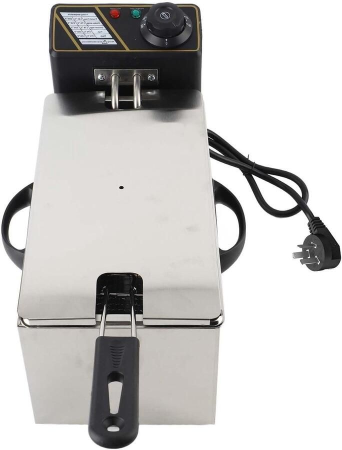 Elektrische Friteuse Olie Friteuse Lekker Frituren Precisie Temperatuurregeling 4 Liter Capaciteit Zilver
