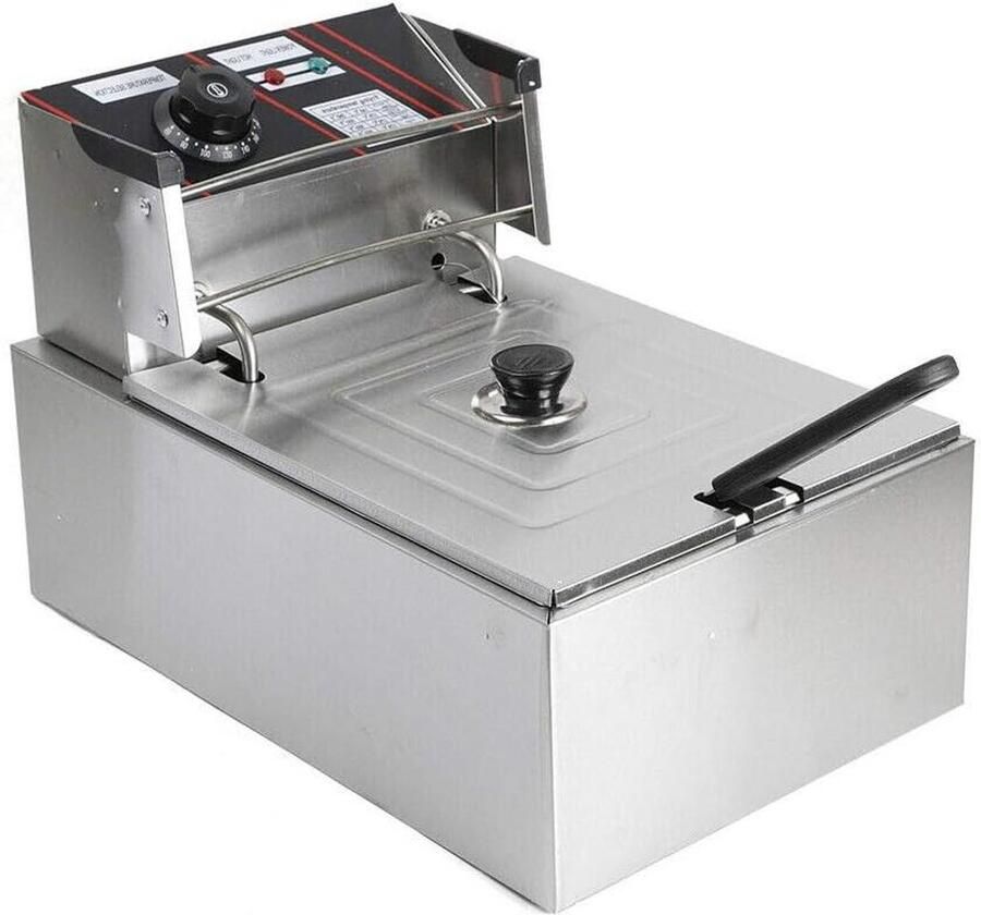Elektrische Friteuse RVS Friet en Snacks Frituren Constante Temperatuurregeling 55 Liter Zilver