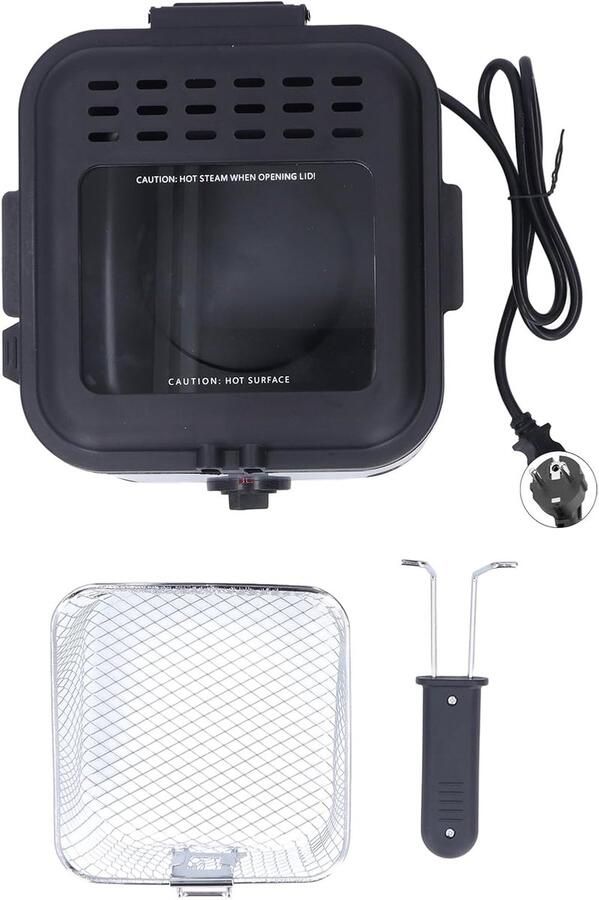 Elektrische Frituurpan Frietpan Thuis Frituren Snelle Verwarming 1000W 25 Liter Capaciteit