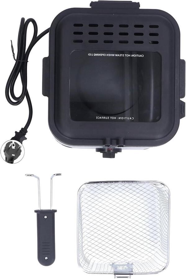 Elektrische Frituurpan Friteuse Airfryer Lekker Frituren Magnetische Snoer 2.5 Liter Zilver