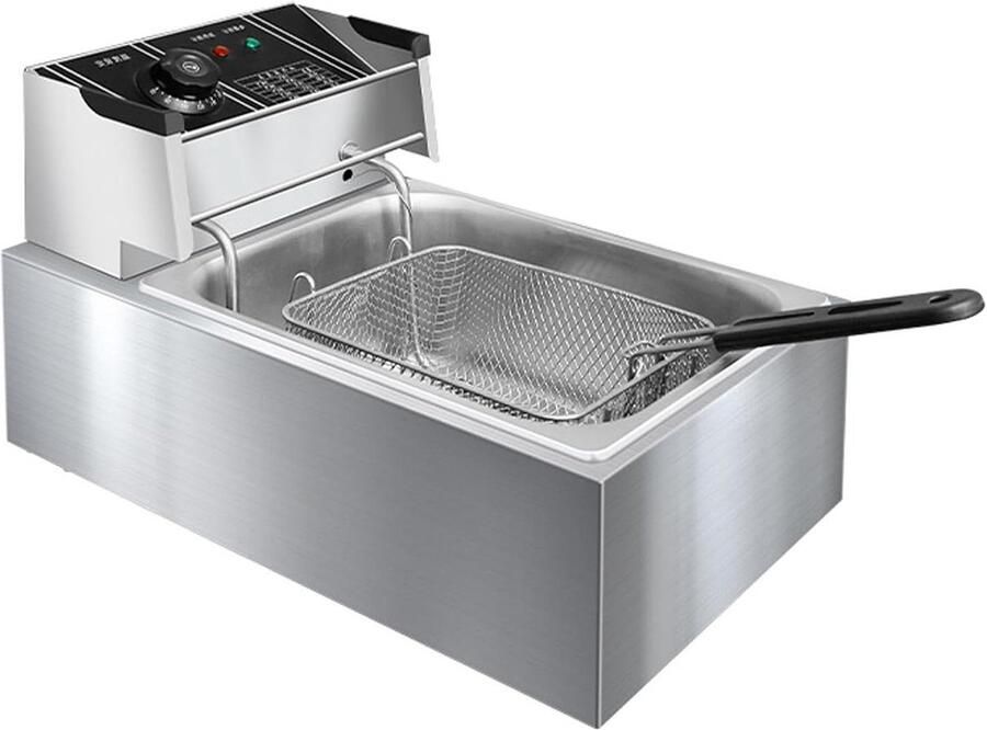 Elektrische Frituurpan Friteuse Keuken Thuis Frituren Grote Capaciteit 10 Liter Tank Zilver