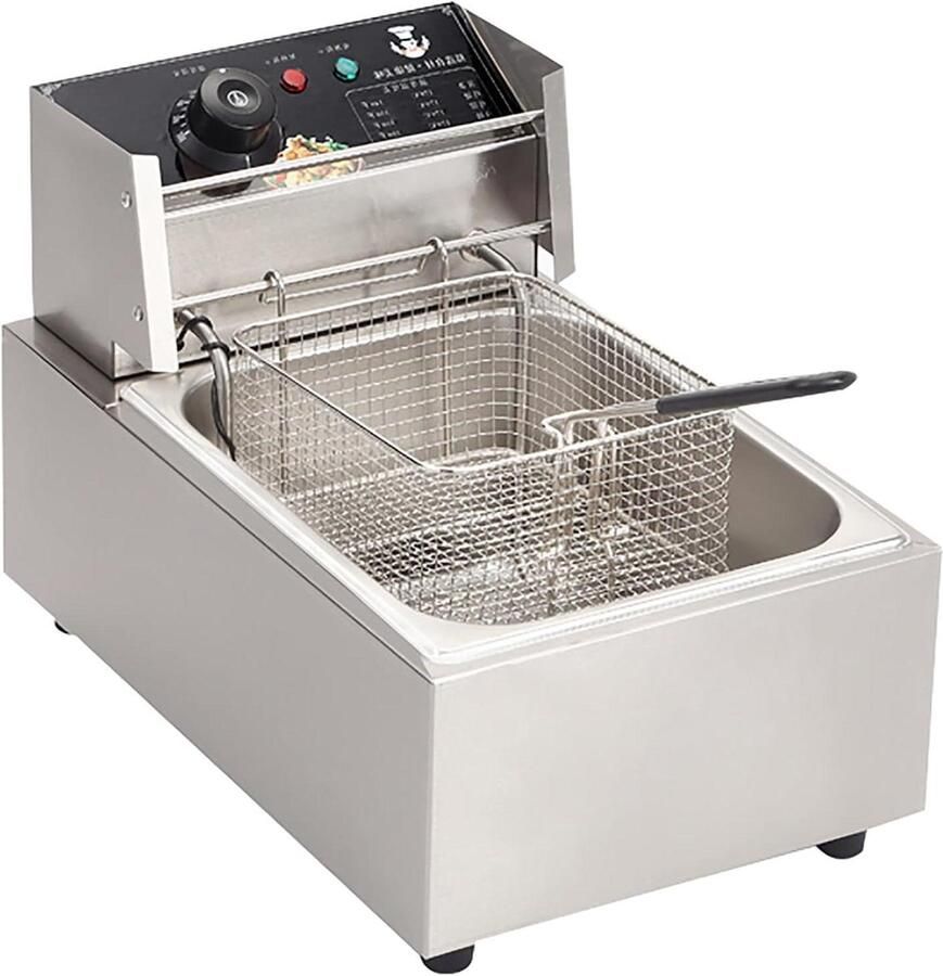 Elektrische Frituurpan Friteuse Thuisgebruik Lekker Frituren Instelbare Temperatuur 10L of 20L Zilver