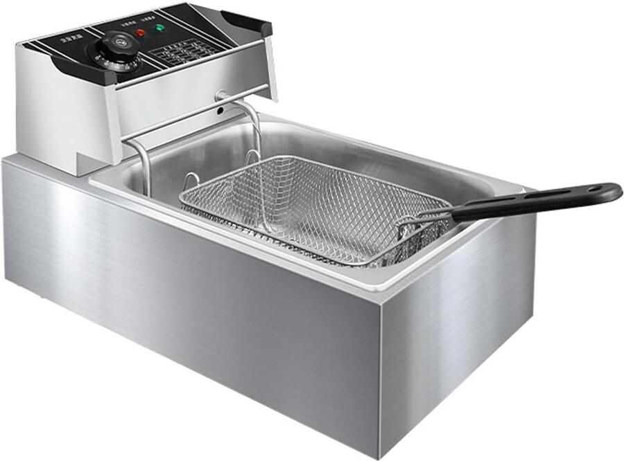 Elektrische Frituurpan Frituurmachine Keuken Lekker Eten Maken Grote Capaciteit 10 Liter Zilver