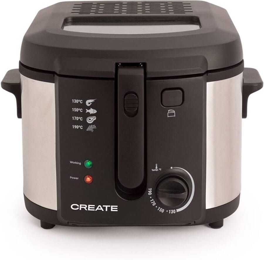 Elektrische Frituurpan met Transparant Deksel en 4 Frituurprogramma's 2180 W Programmeerbaar Grijs