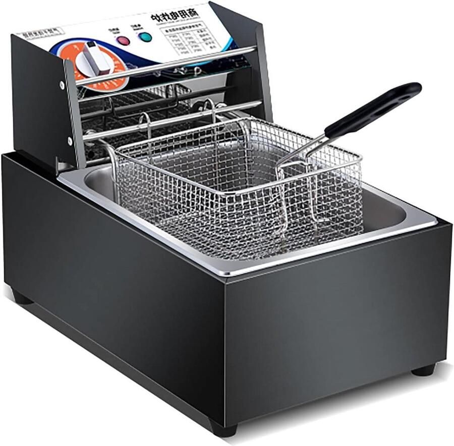 Elektrische Frituurpan Olie Frituurpan Thuis Frituren Temperatuurregeling 10L Zilver