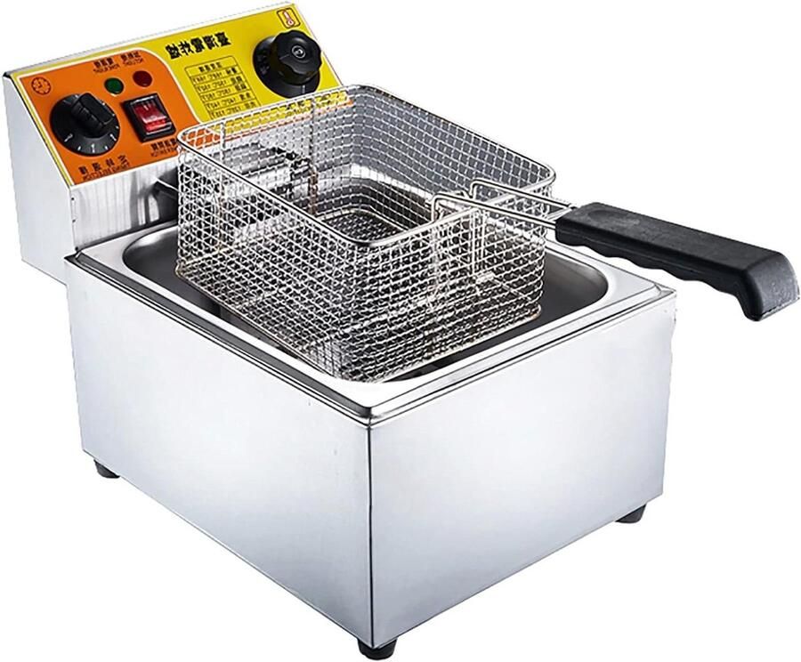 Elektrische Frituurpan Professionele Friteuse Lekker Frituren Snelle Olie Temperatuur Herstel 10L Zilver