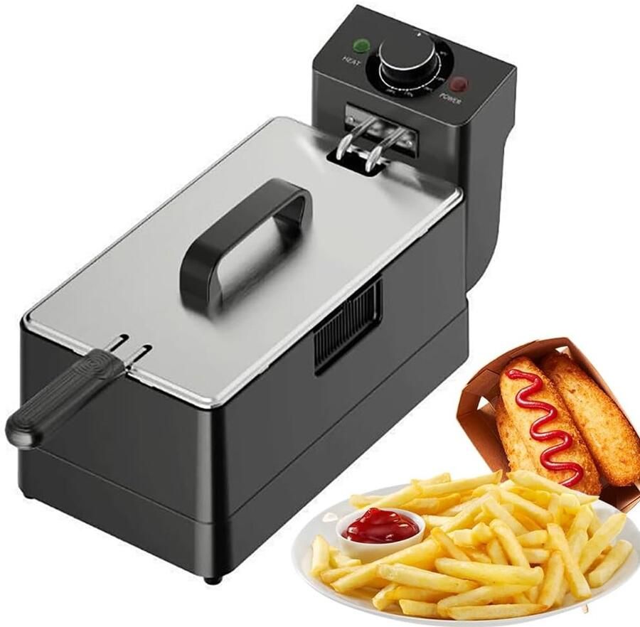 Elektrische Frituurpan Professionele Frituur Commercieel Gebruik Intelligente Constante Temperatuur 5L tot 10L Zilver