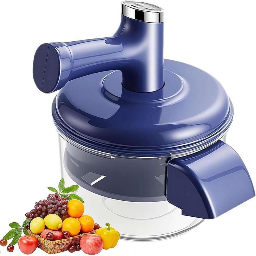 Elektrische Fruit Schilmachine Groente Dunschiller Snel Ingrediënten Voorbereiden Multifunctioneel Garde Opzetstuk 19.5 x 24 cm Blauw