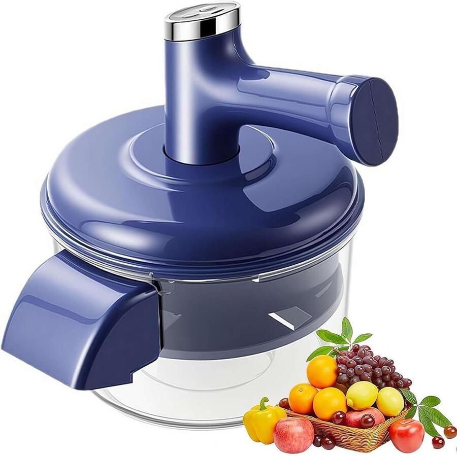 Elektrische Fruit Schilmachine Keuken Gadget Snel Ingrediënten Voorbereiden Met Garde Opzetstuk 195 x 24 cm Blauw