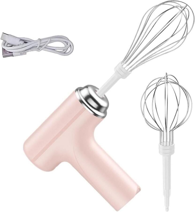 Elektrische Garde Eierklopper Handmixer Keukenwerk Draadloos Oplaadbaar Compact Formaat Roze