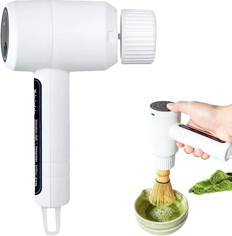Elektrische Garde Matcha Mixer Dranken Mengen Oplaadbaar Handapparaat 177 x 13 cm Wit