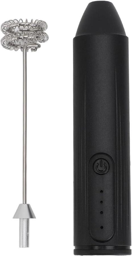 Elektrische Garde Melkopschuimer Dranken Bereiden Draadloos Oplaadbaar 3x23 cm Zwart