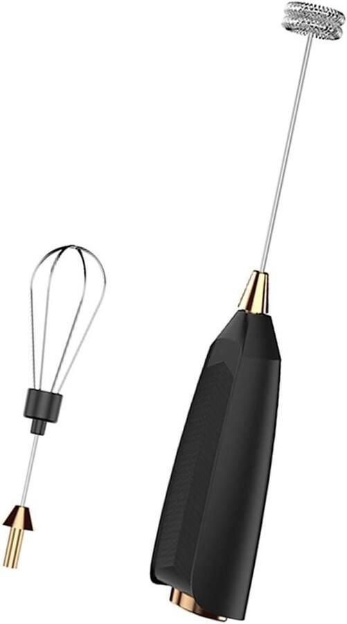 Elektrische Garde Melkopschuimer Mixer Dranken Bereiden Draadloos Handheld Ontwerp Compact Formaat Zwart