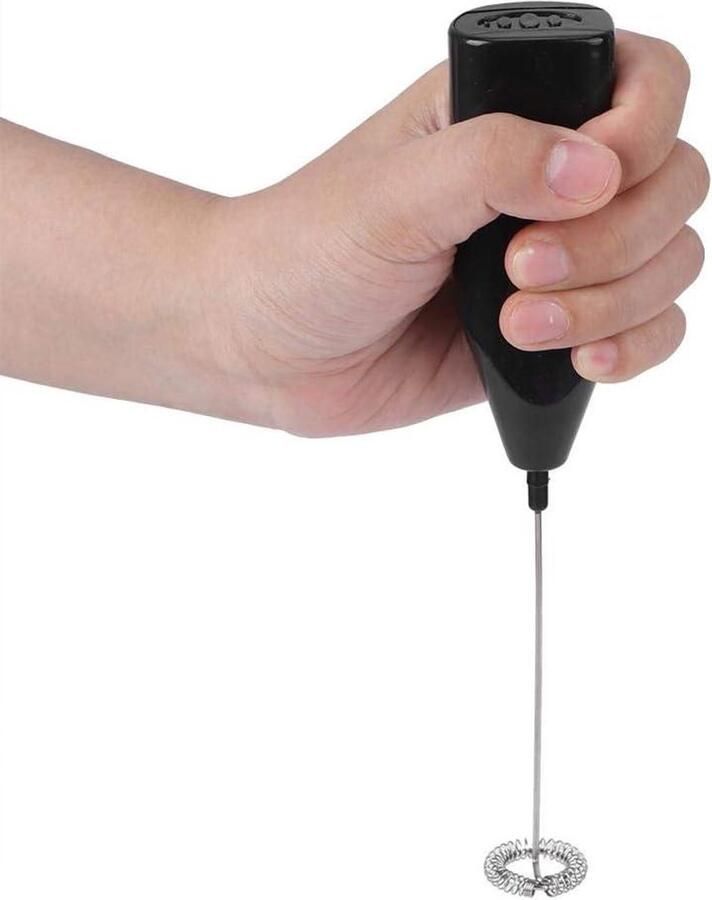 Elektrische Garde Melkopschuimer Mixer Drankjes Maken Stille Werking 20 cm Zwart