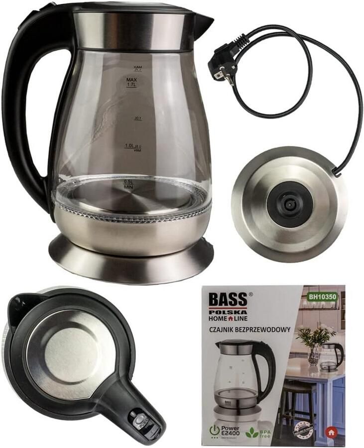 Elektrische glazen waterkoker 1 7 liter met kalkfilter 2200 W keukenaccessoires voor koken met water