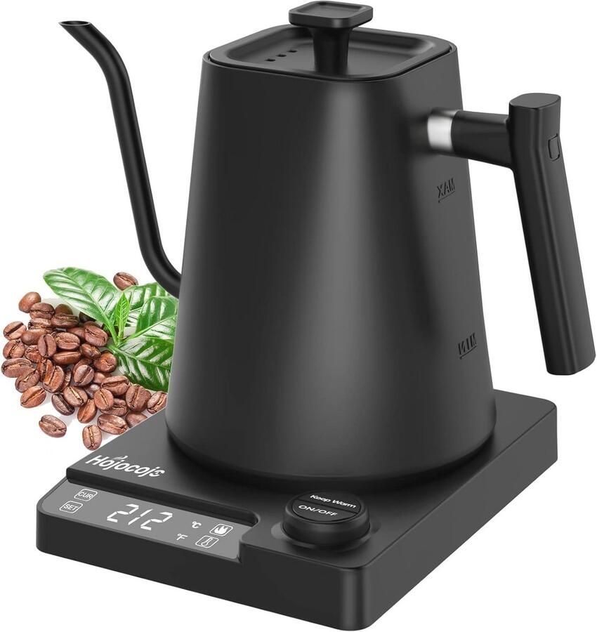 Elektrische Gooseneck Waterkoker 1L 1200W Snelverhitten Digitale Temperatuurinstelling