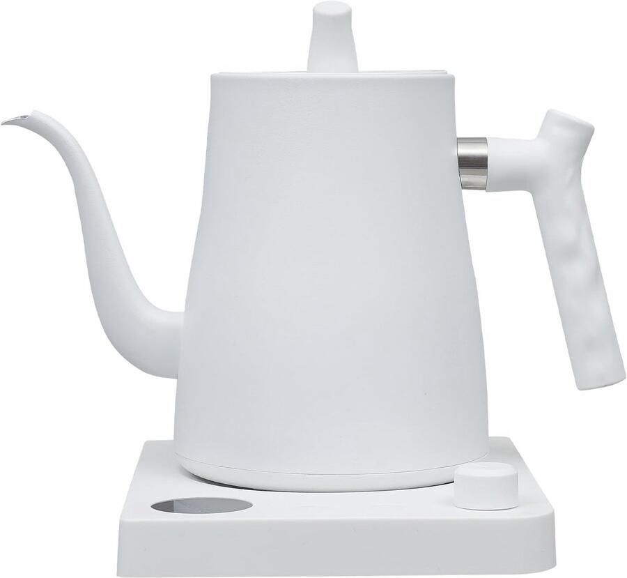 Elektrische Gootnekketel met Temperatuurregeling en Warmhoudfunctie 1 L 1000 W Roestvrij Staal 304 LED-Display Wit