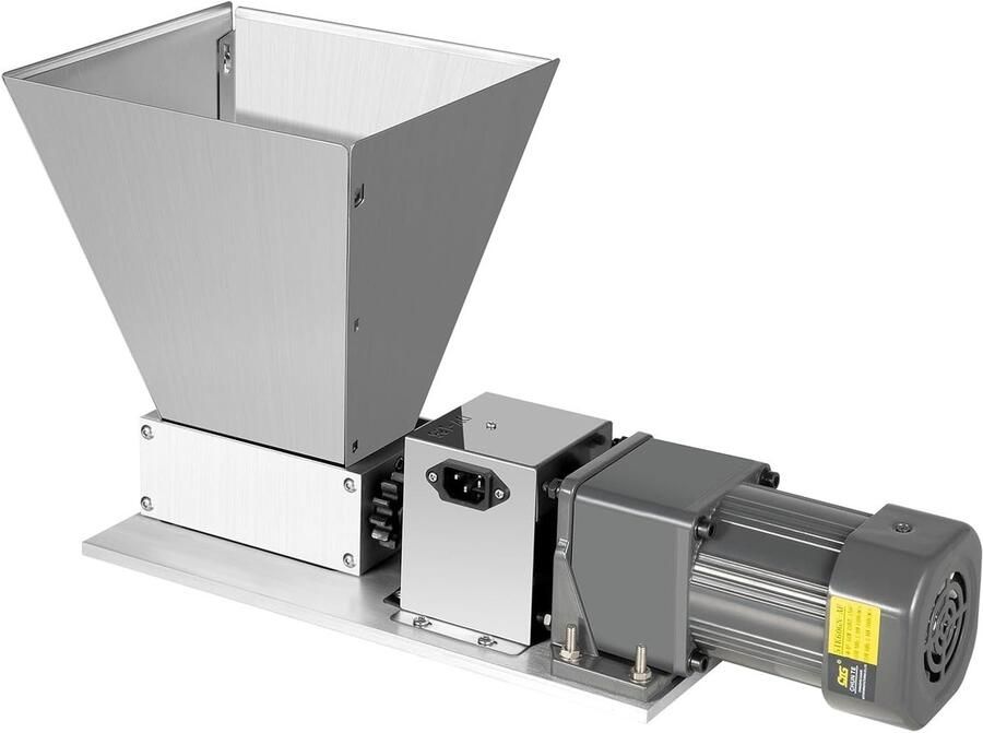 Elektrische Graanmolen Korenknijper Rolmolen Graan Verwerken Roestvrij Staal 49x15x28 cm Zilver