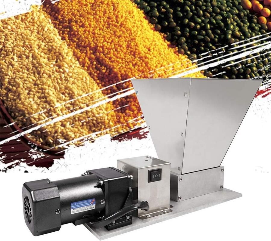 Elektrische Graanmolen Moutmolen Voedermolen Fijn Poeder Malen Krachtige Koperen Motor 49x15x28cm Zilver