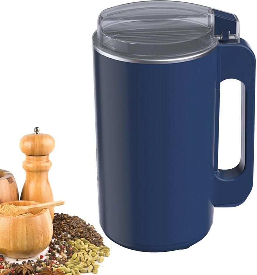 Elektrische graanmolen multifunctionele elektrische kruidenmolen koffiemolen met roestvrijstalen slagmes en transparant deksel 600 ml capaciteit voor koffiebonen noten specerijen granen en